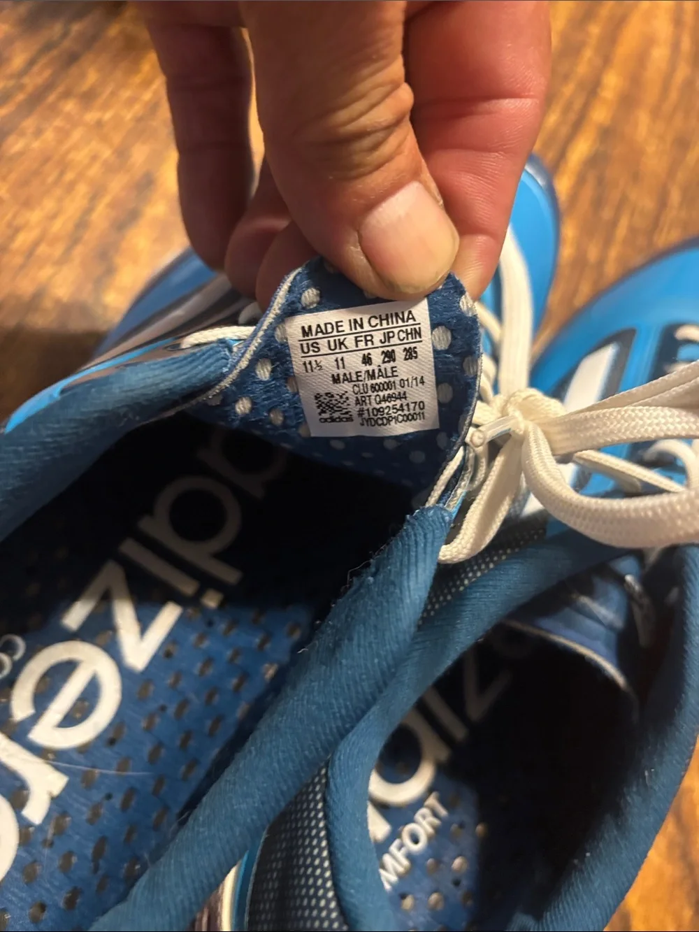 adidas golf Men's Blue and White Athletic Cleats